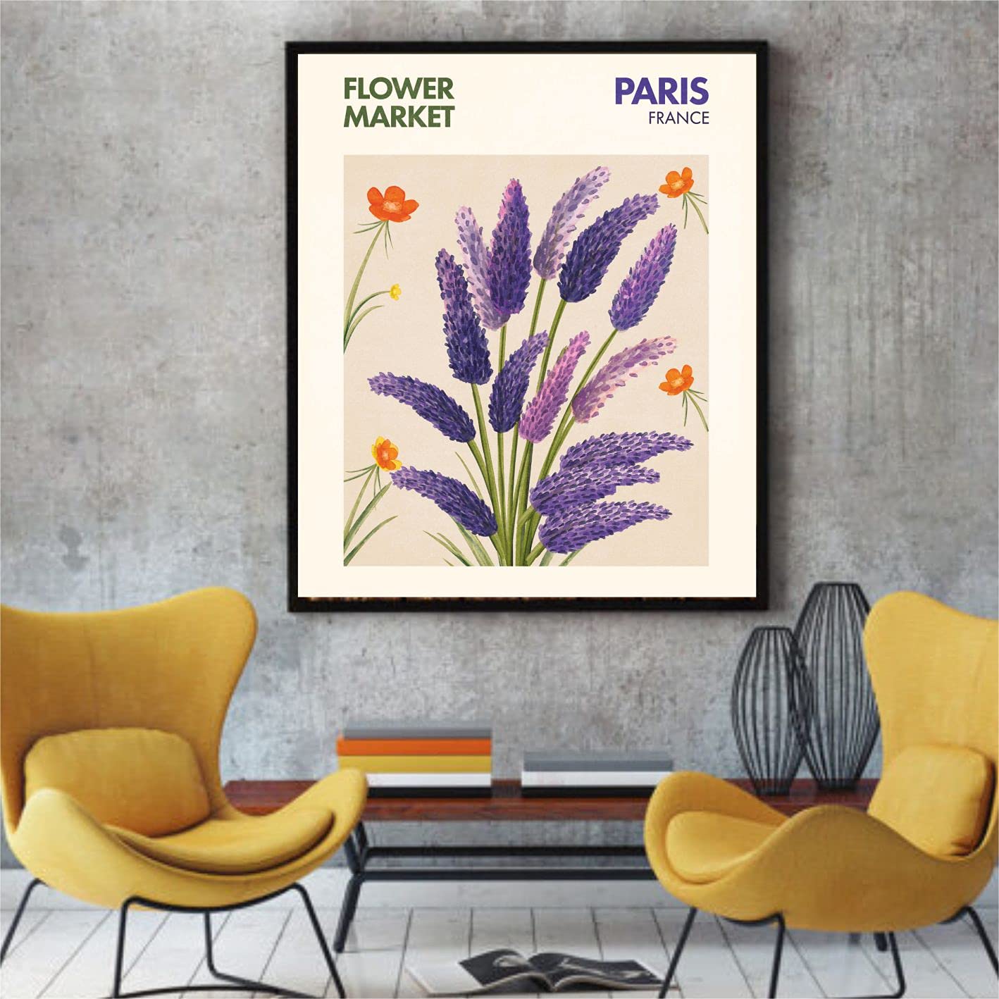Batuba Design,Flower Market Wall Decor Poster Prints, Flower Market Room Decor, Set of 6 UNFRAMED ( 8''x10''), Flower Market poster,FLower Market Room Decorations, Flower Bothanic Poster