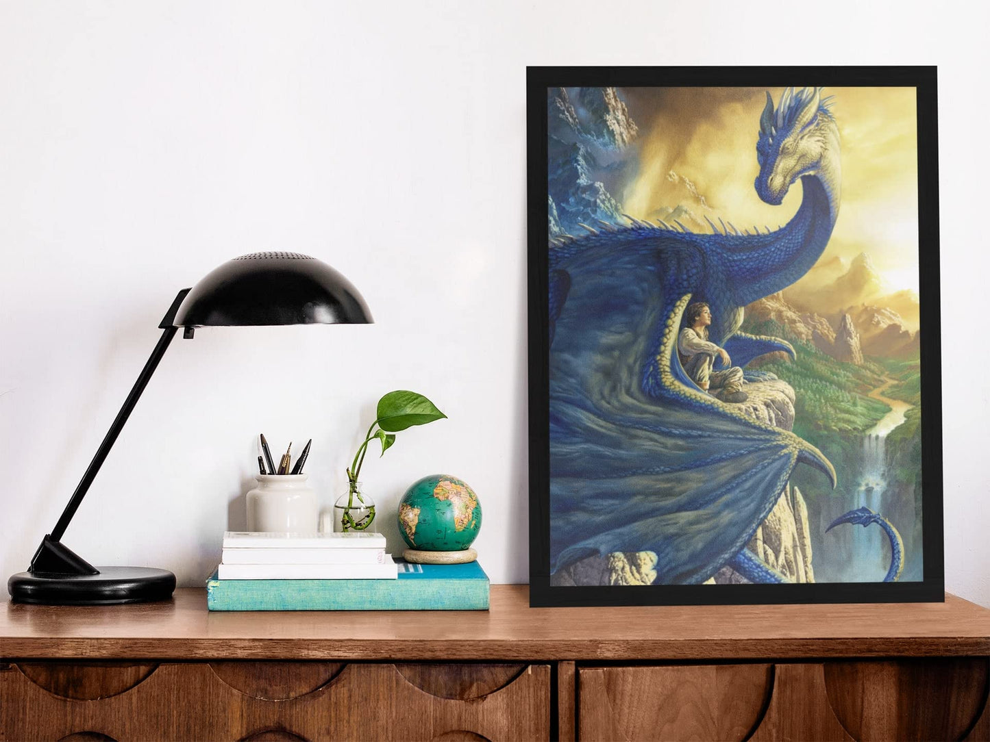 Eragon Dragon With Boy by Ciruelo Artist Animal Painting Fantasy Creative Beautiful Photograph Picture Bedroom Home Living Room Office Gif Artistic Aesthetic Cool Wall Decor Art Print Poster 12x18