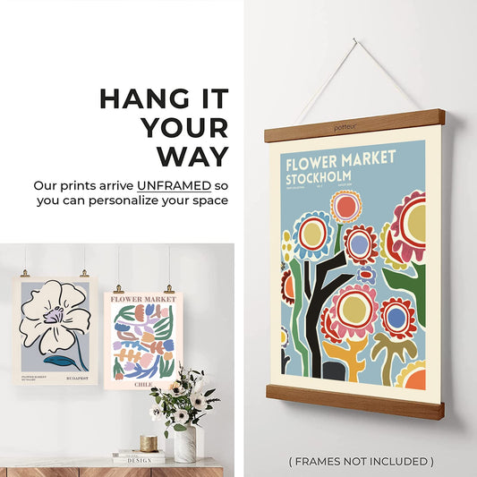 Flower Market Posters for Room Aesthetic Vintage Art Prints 11 X 14 Inch Set of 6 Posters for Room Aesthetic 90S Matisse Wall Art Posters & Prints for Girls Bedroom Office Aesthetic