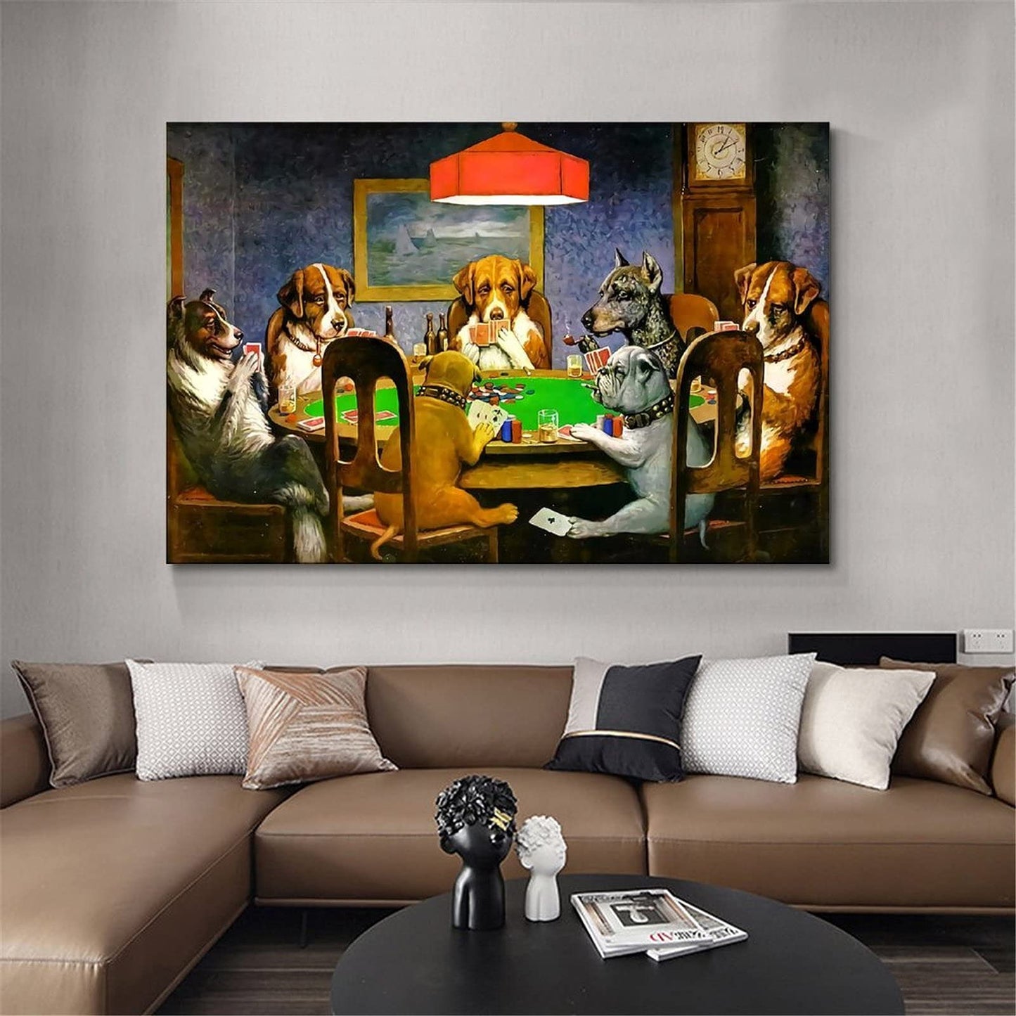 MMIXIANG Dogs Playing Poker Canvas Art Poster and Wall Art Picture Print Modern Family Bedroom Decor Posters 16x24inch(40x60cm)