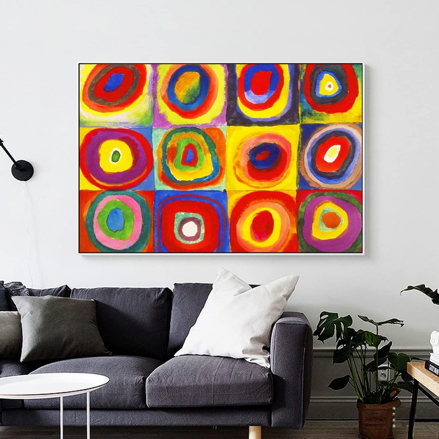 Wassily Kandinsky Wall Art - Squares with Concentric Circles Poster - Fine Art Prints - Abstract Canvas Wall Art Colorful Painting for Living Room Bedroom Home Decor Unframed (12x16in/30x40cm)