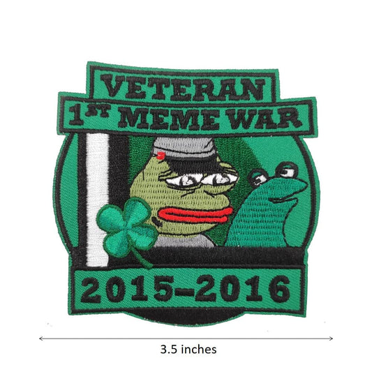 3.5'' Frog Veteran of First Meme War Embroidered iron on Patch