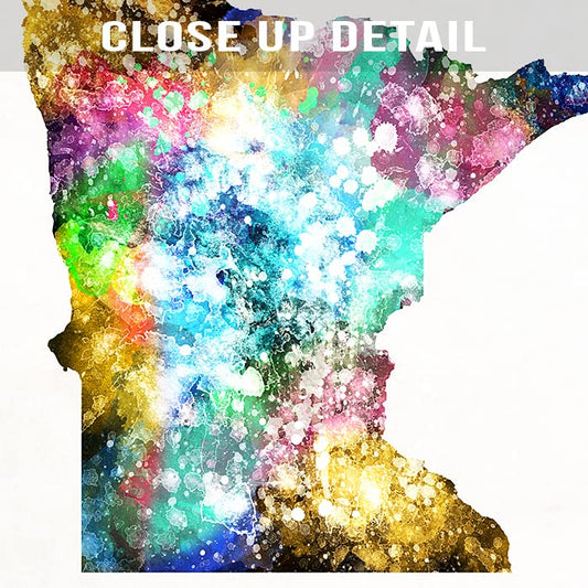 Minnesota Watercolor Map Wall Art Poster Home Decor Print Watercolour Artwork - Unframed