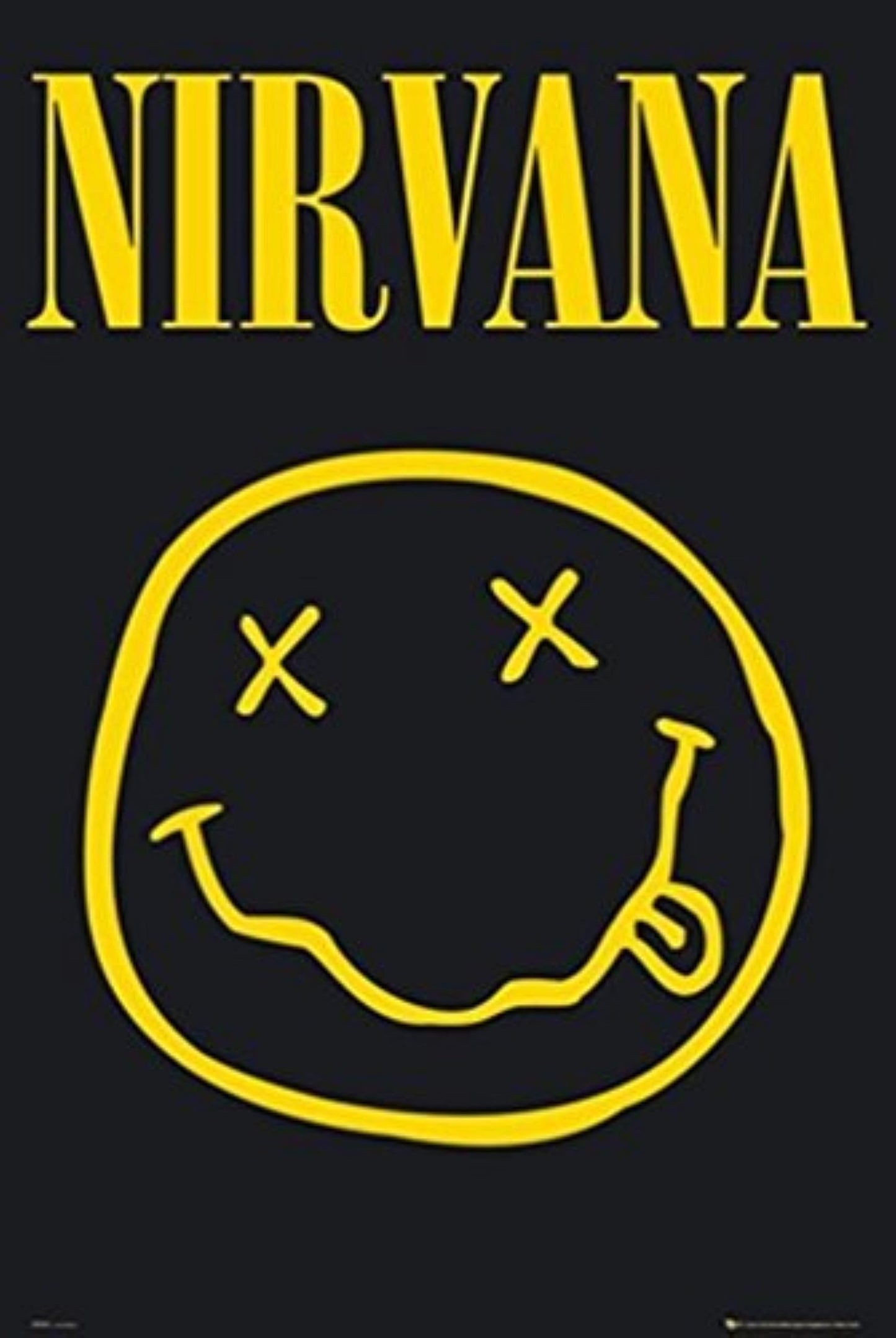 buyartforless Nirvana - Smiley Face 36x24 Music Art Print Poster Rock and Roll Music Legend Kurt Cobain, Multicolor, (GB LP1416A)
