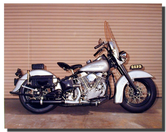 Panhead Police Vintage Motorcycle Harley Davidson Wall Decor Art Print Poster (16x20)
