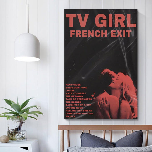 Tv Girl French Exit Poster Canvas Album Posters Cover Film Music Movie Posters Prints Picture Wall Art Home Living Room Bedroom Decoration Painting 08x12inch(20x30cm) Unframe-style