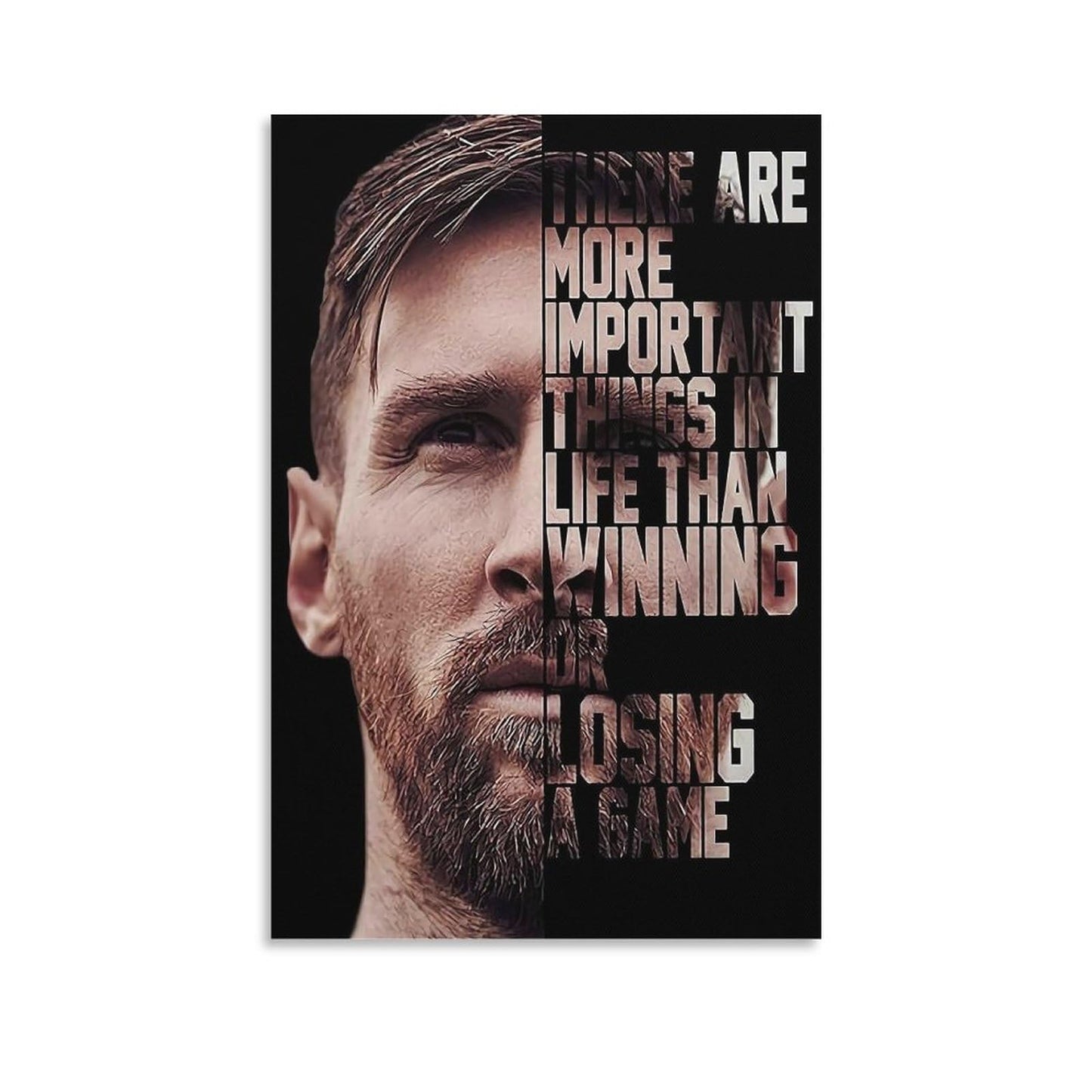 HAYNANCH Soccer Poster Football Star Messi Poster Inspirational Wall Decor Print With Soccer Star Lionel Messi's Inspiring Quote, Perfect For Home Decor Unframed 12x18inch(30x45cm)