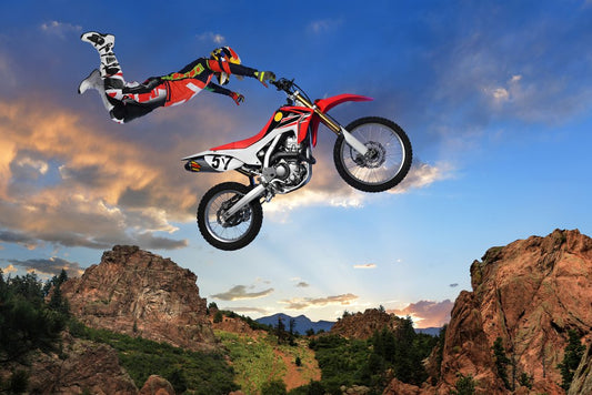 Motocross Rider Freestyle Stunt Modern Decor for Room Bedroom Man Cave Playroom Dirt Bike Poster for Teens and Boy Room Decor Extreme Sports Wall Art Men Gift Cool Wall Decor Art Print Poster 18x12