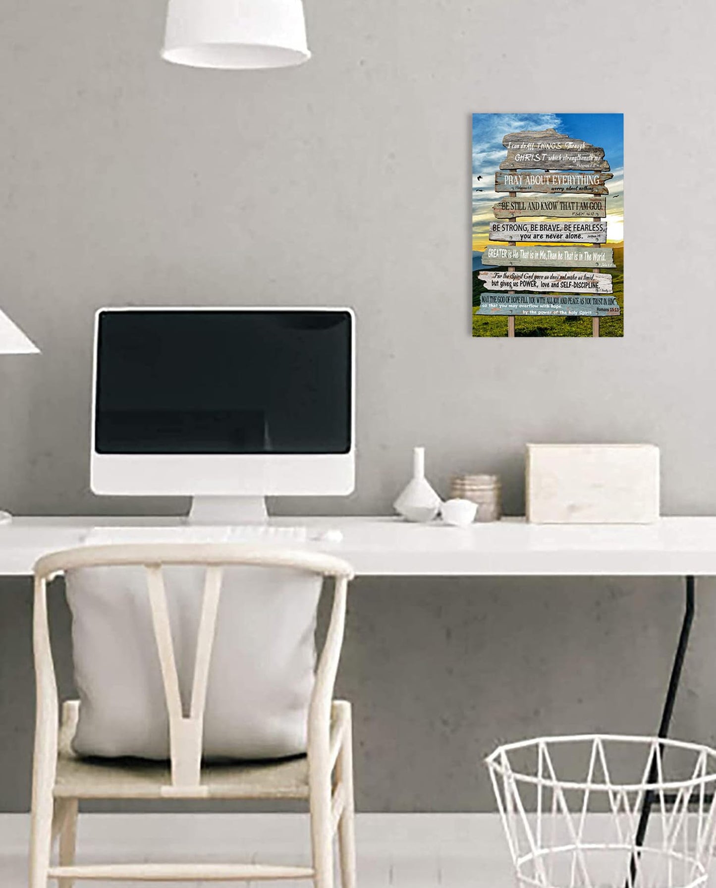 1 KINGO Christian Scripture Canvas Wall Art: Bible Verse Picture Print Religious Inspirational Quote Framed Poster for Living Room Bedroom Decoration