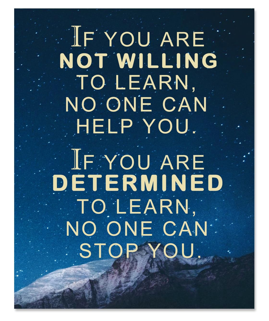 Encouragement Poster for Study/Learning - Office Classroom Wall Decor - Motivational Wall Art - Inspirational Affirmations Quote for Kids Teens Boys Unframed Print 8"x10"