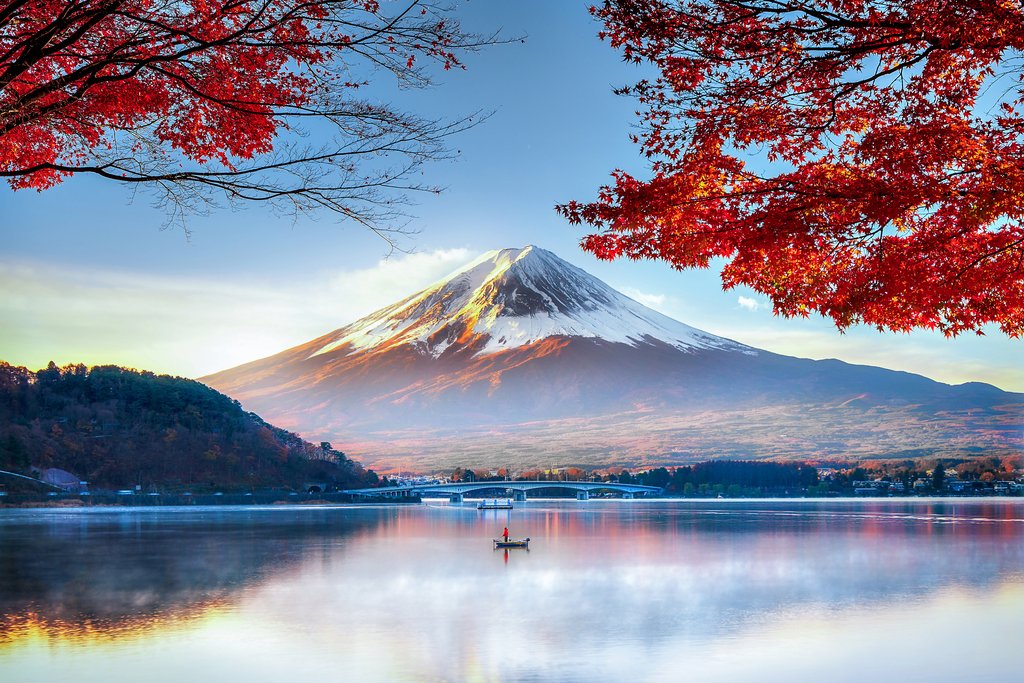 Mount Fuji Honshu Island Japan in Autumn Photo Photograph Cool Wall Decor Art Print Poster 18x12