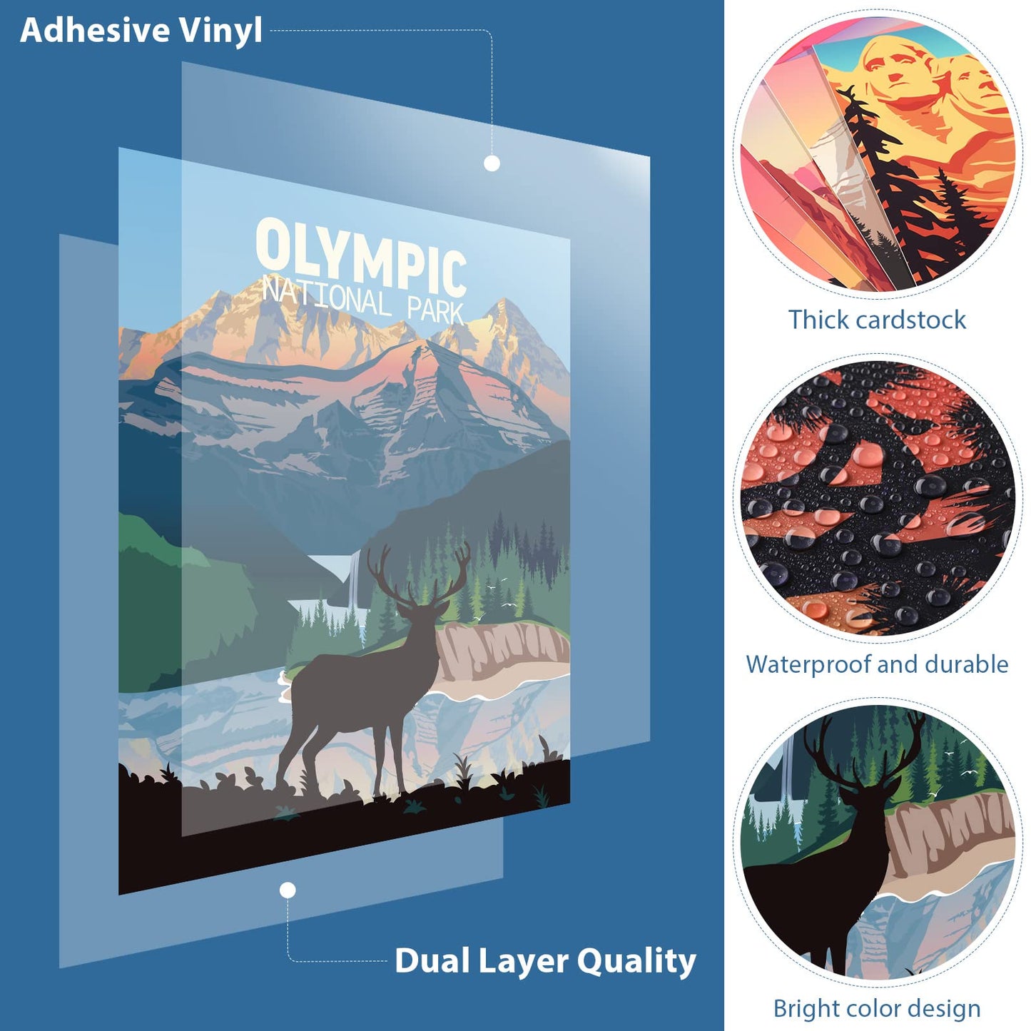 Outus 9 Pieces Vintage National Park Posters, National Park Art Prints Nature Wall Art and Mountain Print Set Abstract Travel Unframed for Hikers Campers Living Room Decor, 8 x 10 Inch(National Park)