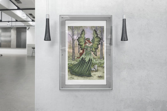 Green Fairy Wall Art Poster Fairycore Grunge Room Decor Home and Office Wall Decor Aesthetic Room Cottagecore Forest Vintage Decor Teen Room Kawaii Gothic Art Cool Wall Decor Art Print Poster 12x18
