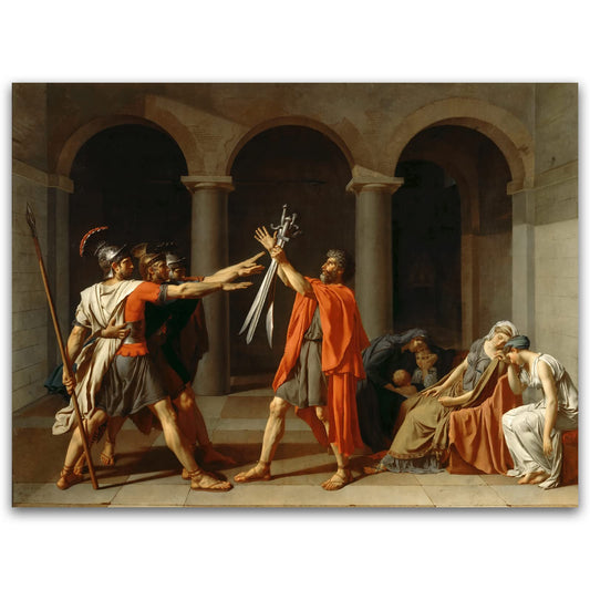 ZZPT Jacques Louis David Poster Prints - Oath of the Horatii Painting - Cool Canvas Wall Art - Renaissance Poster Modern Wall Decor for Living Room Bedingroom Unframed (12x16in/30x40cm)