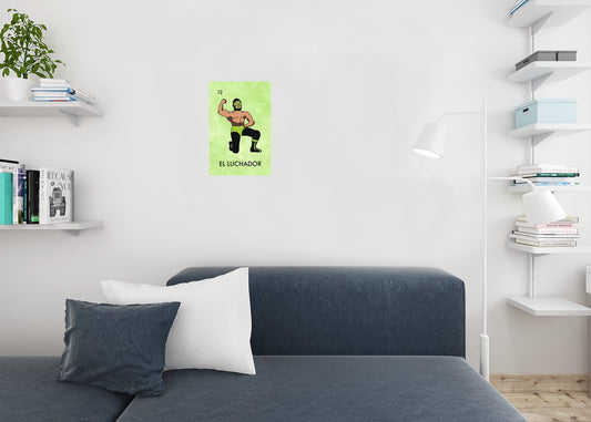 El Luchador Mexican Lottery Parody Mask Wrestler Mexican Wrestling Lucha Libre Cool Wall Decor Art Print Poster 12x18