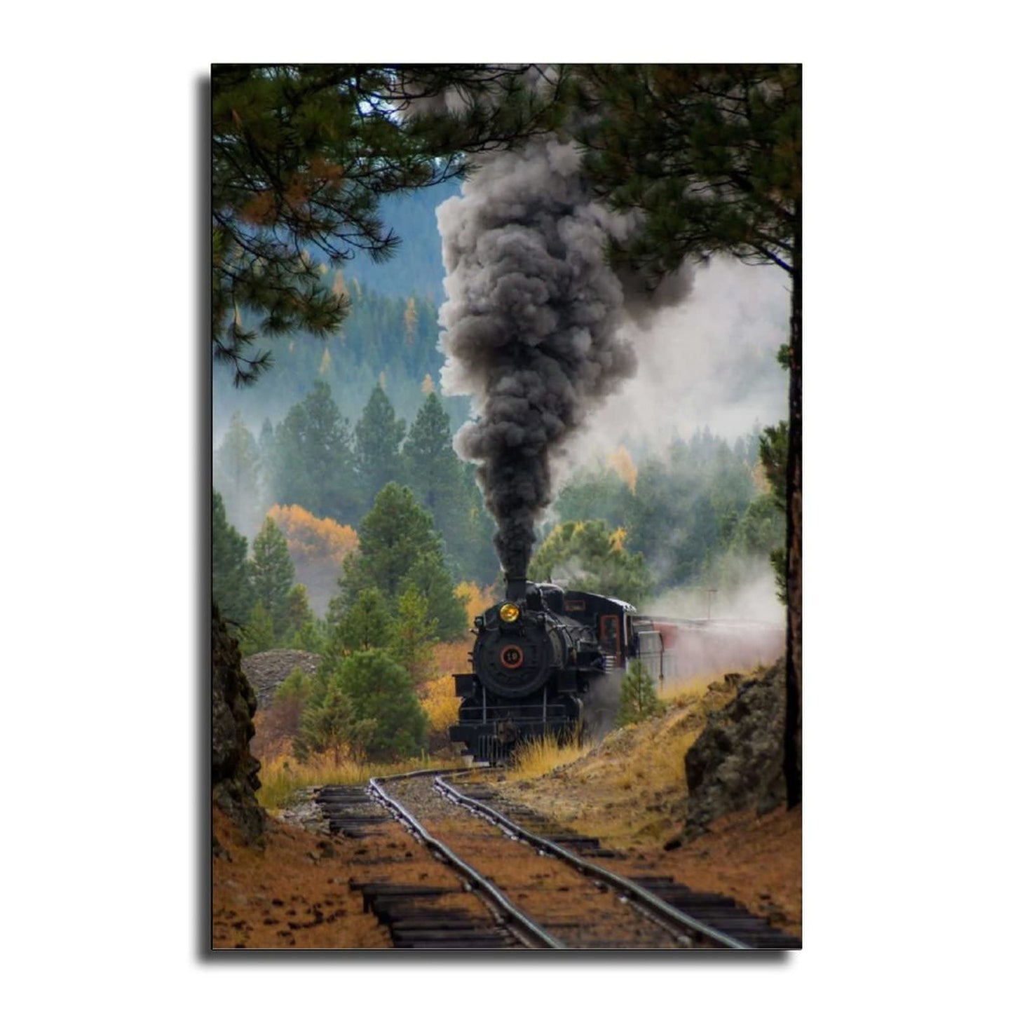 BUUTUUCE wall art for living room Landscape Train Tracks Picture Print Wall Art Poster Painting Canvas Posters Artworks Gift Idea Room Aesthetic 12x18inch(30x45cm)