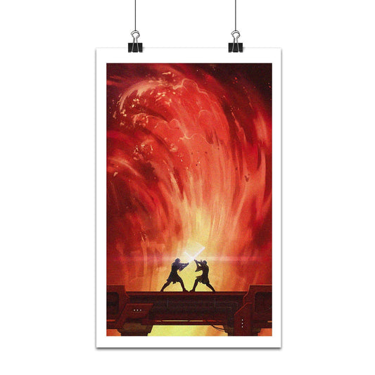 Aovvhing Obi-Wan Kenobi VS Anakin Poster Canvas Prints Wall Art Star Movie Wars Posters Bathroom Wall Decoration - Unframed 8x12 inches