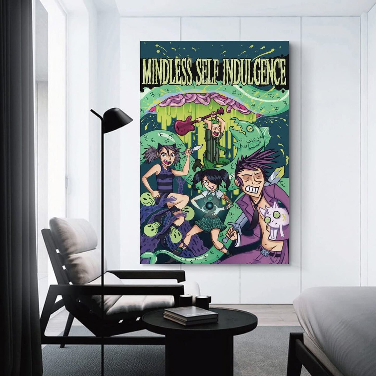 HOWhite Mindless Self Indulgence Punk Band Poste Canvas Art Poster And Wall Art Picture Print Modern Family Bedroom Decor Posters 08x12inch(20x30cm)