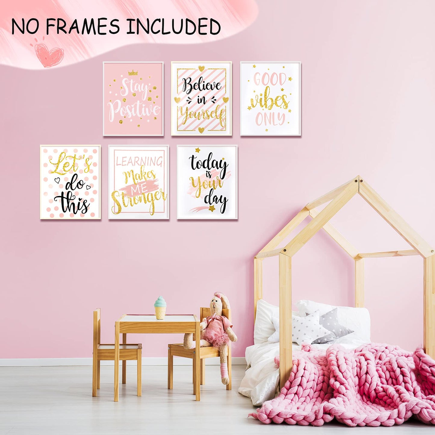 8 Pieces Motivational Wall Decor Girl Room Inspirational Posters Teen Girls Room Girls Room Wall Decor Motivational Prints for Women Inspirational Posters for Girls Bedroom Classroom 8 x 10 Inch