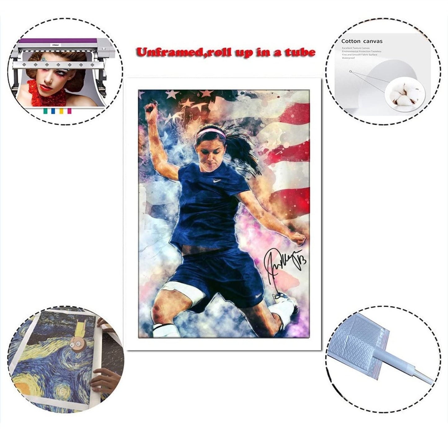 BUUTUUCE Alex-Morgan Soccer Star Sport Canvas Art Poster And Wall Art Picture Print Modern Family Bedroom Decor Posters 12x18inch(30x45cm)