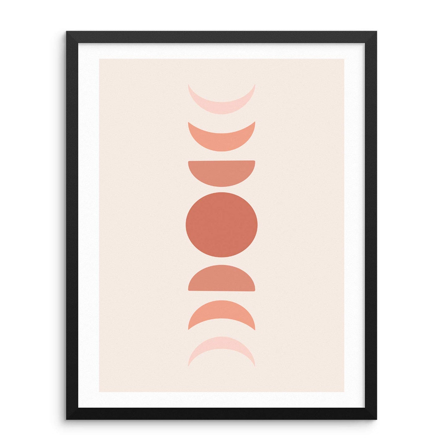 Sincerely, Not Moon Phases Wall Art Terracotta Geometric Shapes Poster 11"x14" UNFRAMED Minimalist Contemporary Artwork for Living Room Bedroom Bathroom Home Office Picture Gallery