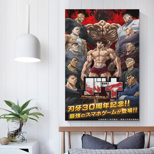 AOMACA Anime Posters Baki The Grappler Canvas Painting Posters And Prints Wall Art Pictures for Living Room Bedroom Decor 08x12inch(20x30cm)