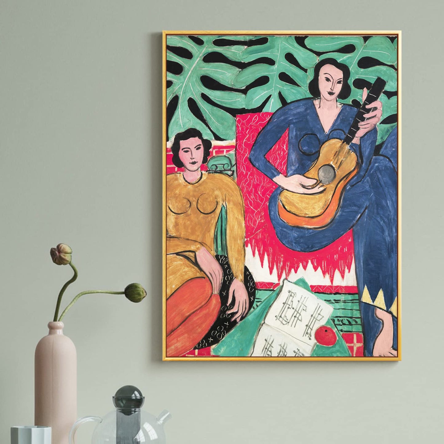 The Music (La Musique),by Henri Matisse Wall Art Fine Art Canvas Prints Reproduction,Matisse Poster,Matisse Print,Perfect Easy Gift (La Musique,12x16in/30x40cm)