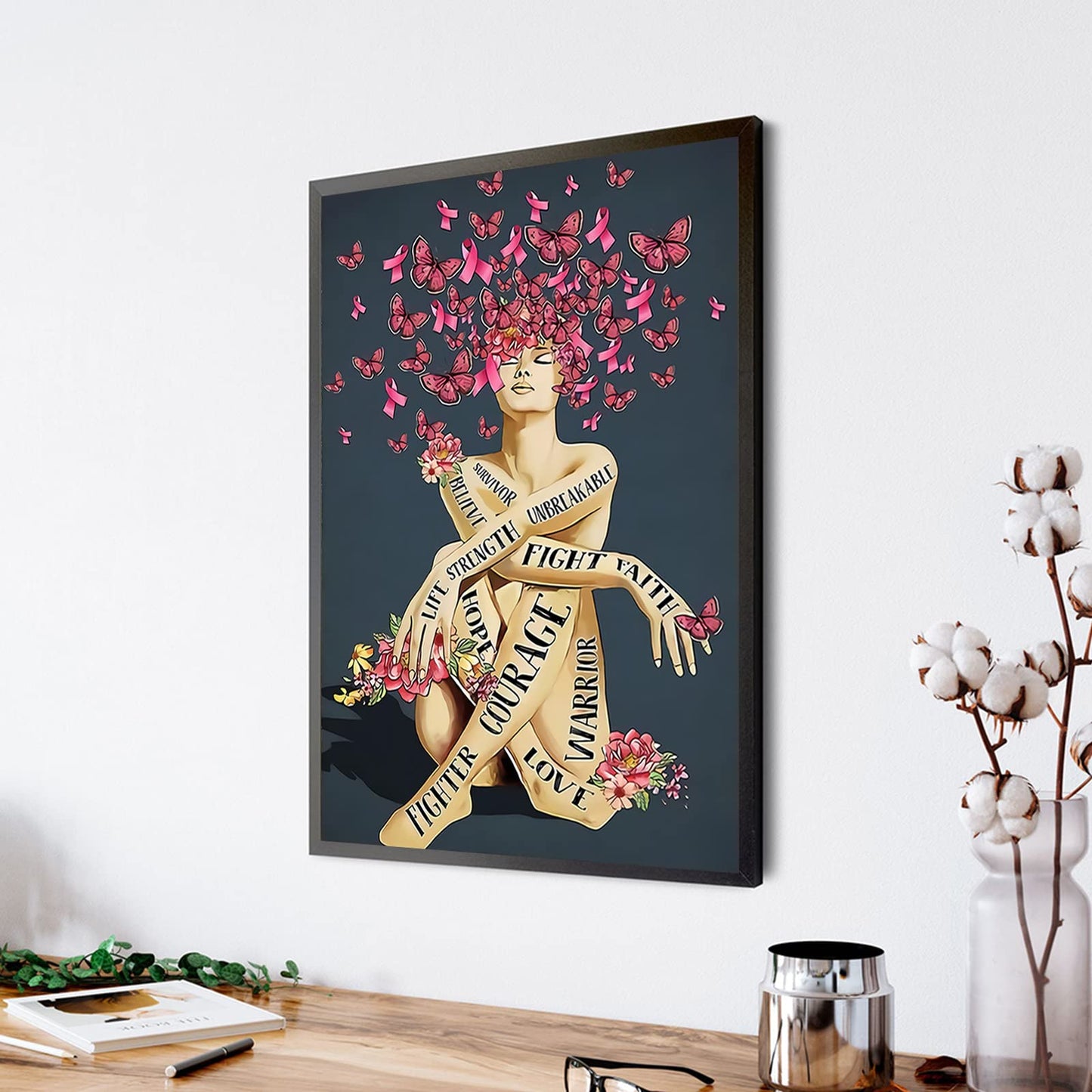 African American Wall Art Black Women Poster Black Queen Canvas Prints Black Afro Queen Paintings Wall Decor Butterfly Girl Black Art Paintings for Wall Picture for Living Room Decorations Unframed