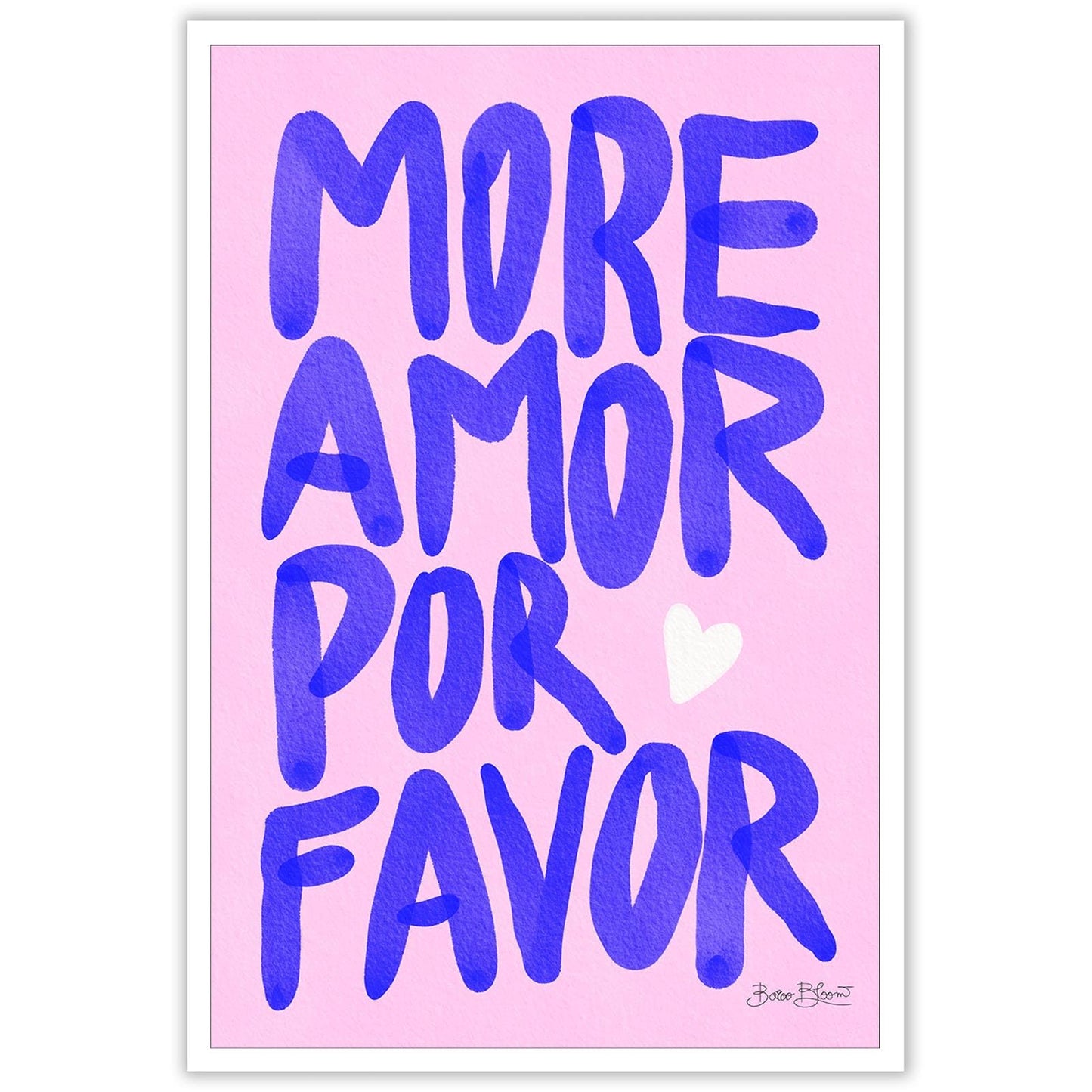 NAVIWEEK Retro Trendy More Amor Por Favor Aesthetic Canvas Wall Art Purple Maximalist Inspirational Poster Modern Colorful Eclectic Prints Painting For Home Bedroom Dorm Wall Decor 12x16in Unframed