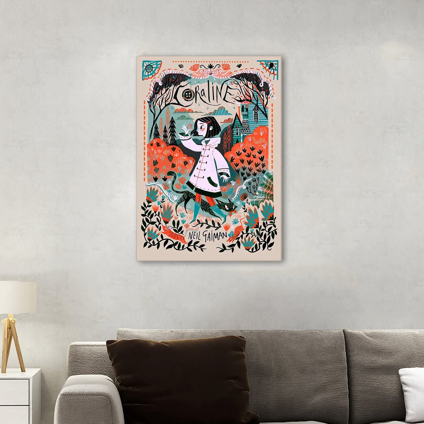 Coraline Movie Poster Anime Posters Canvas Art Prints Picture for Living Home Room Bedroom Wall Decoration Painting - Unframed 8x12 inch