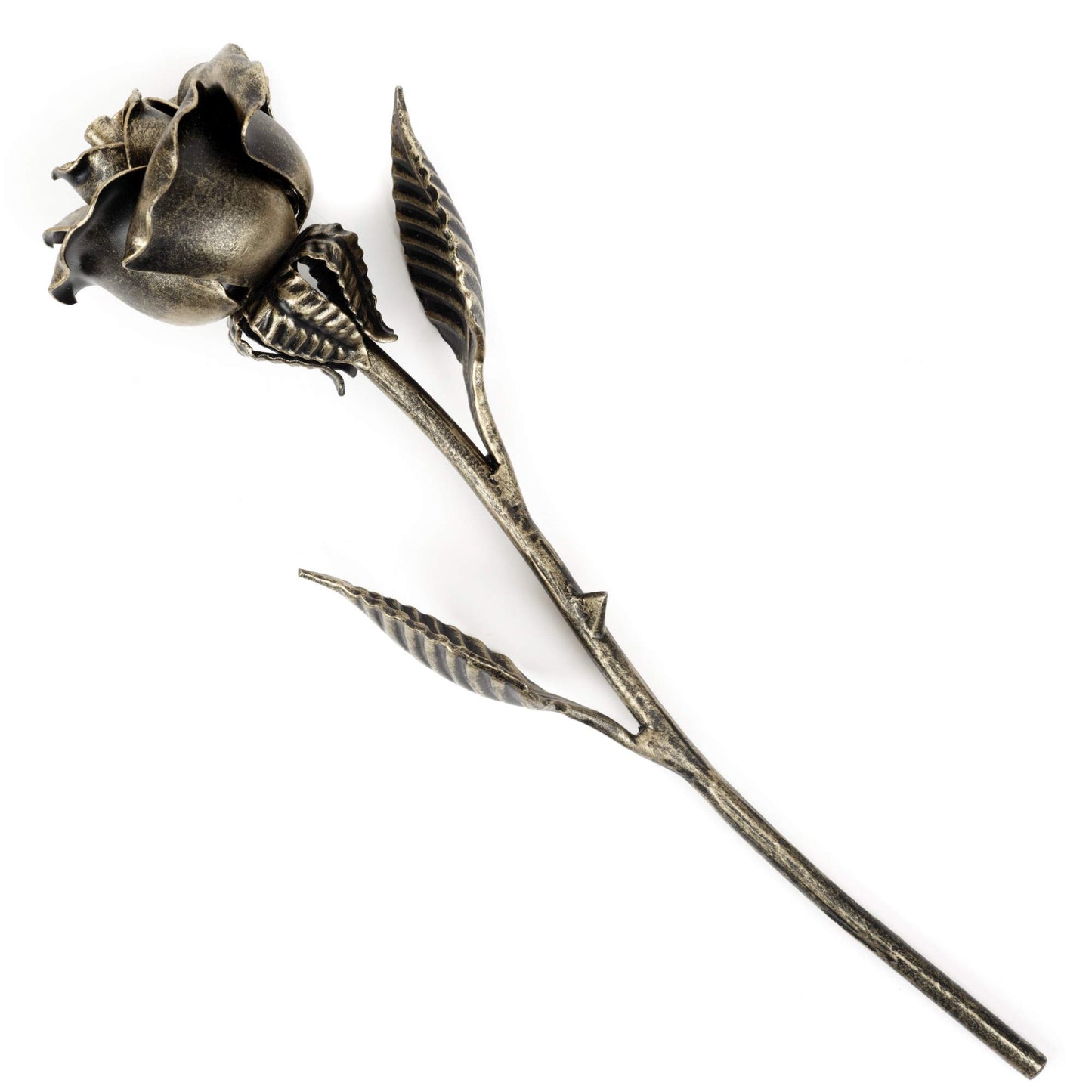 MakuliSmit Handcrafted Bronze Metal Rose - Solid Gift of Everlasting Love - 8th 19th Wedding for Her