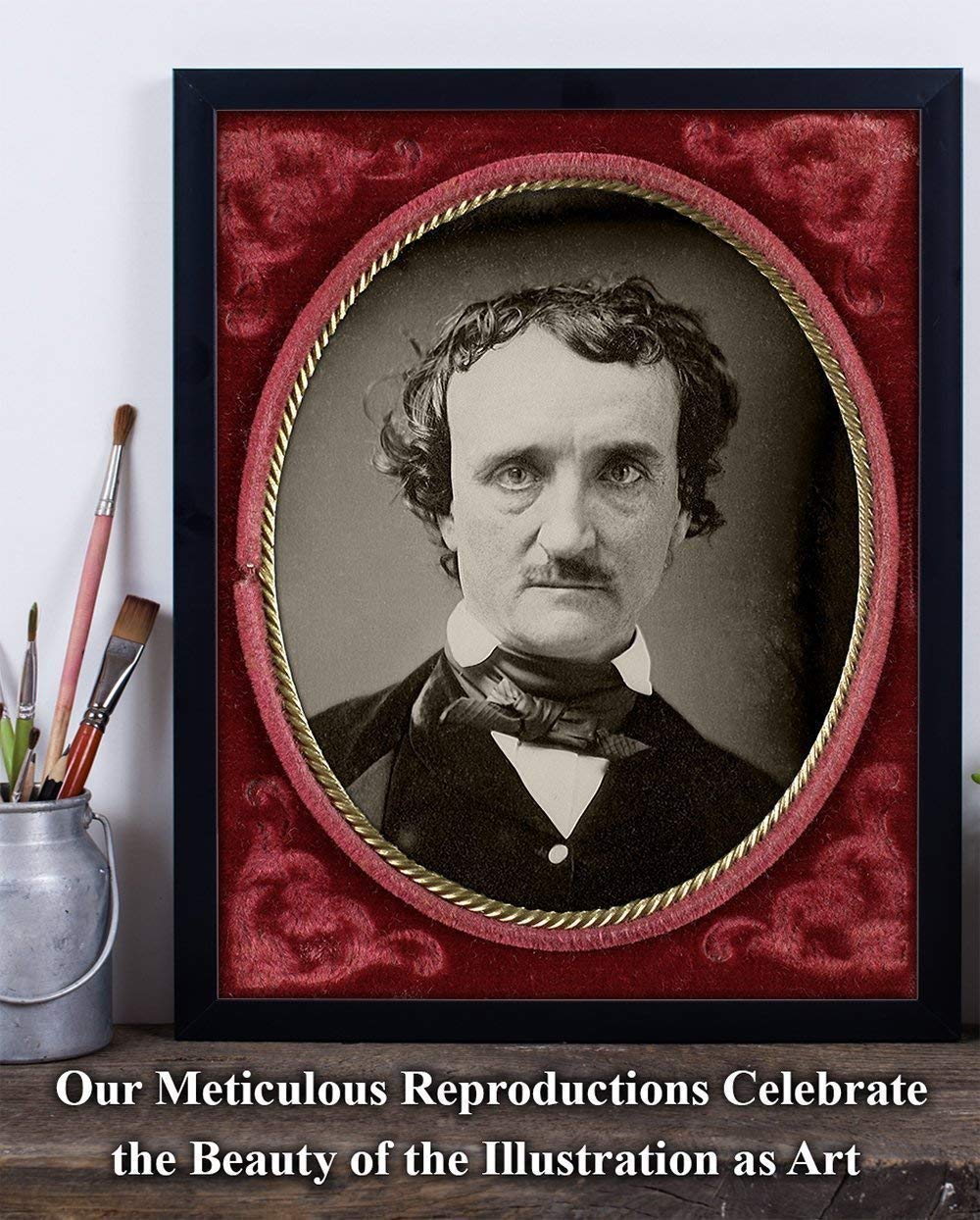 Edgar Allan Poe Portrait - 11x14 Unframed Art Print - Great Edgar Allan Poe Poster Library Decor or Gift Under $15 - Edgar Allen Poe Decor for Horror Fans