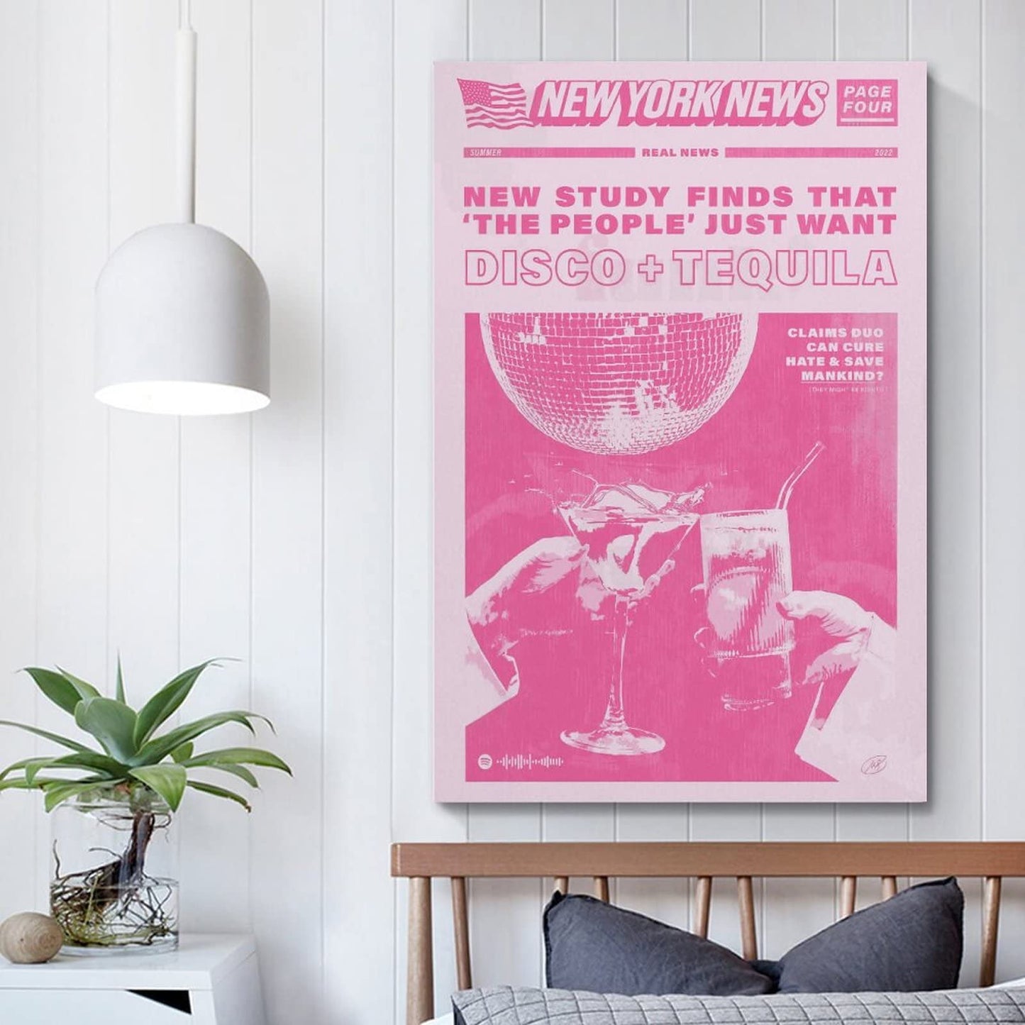 SUANA Disco Tequila Poster Posters for Room Aesthetic Pastel Room Decor Poster Decorative Painting Canvas Wall Art Living Room Posters Bedroom Painting 12x18inch(30x45cm)