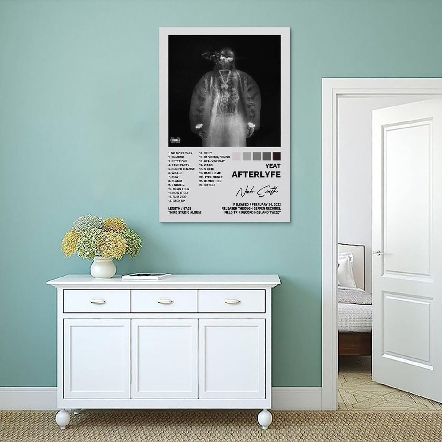 CAIPO Yeat Poster Afterlyfe Album Posters Decorative Painting Canvas Wall Posters And Art Picture Print Modern Family Bedroom Decor Posters 12x18inch(30x45cm)