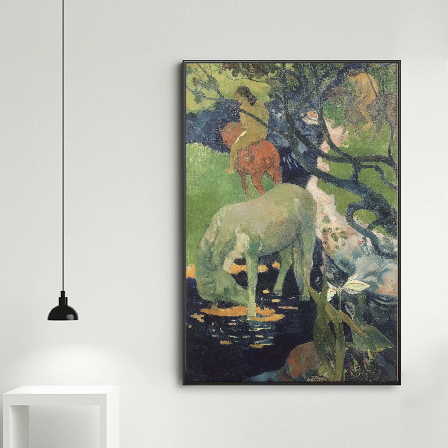 ZZPT Paul Gauguin Canvas Wall Art - The White Horse Print Poster - Famous Artist Fine Art Paintings Reproduction for Bedroom Office Wall Decor Unframed