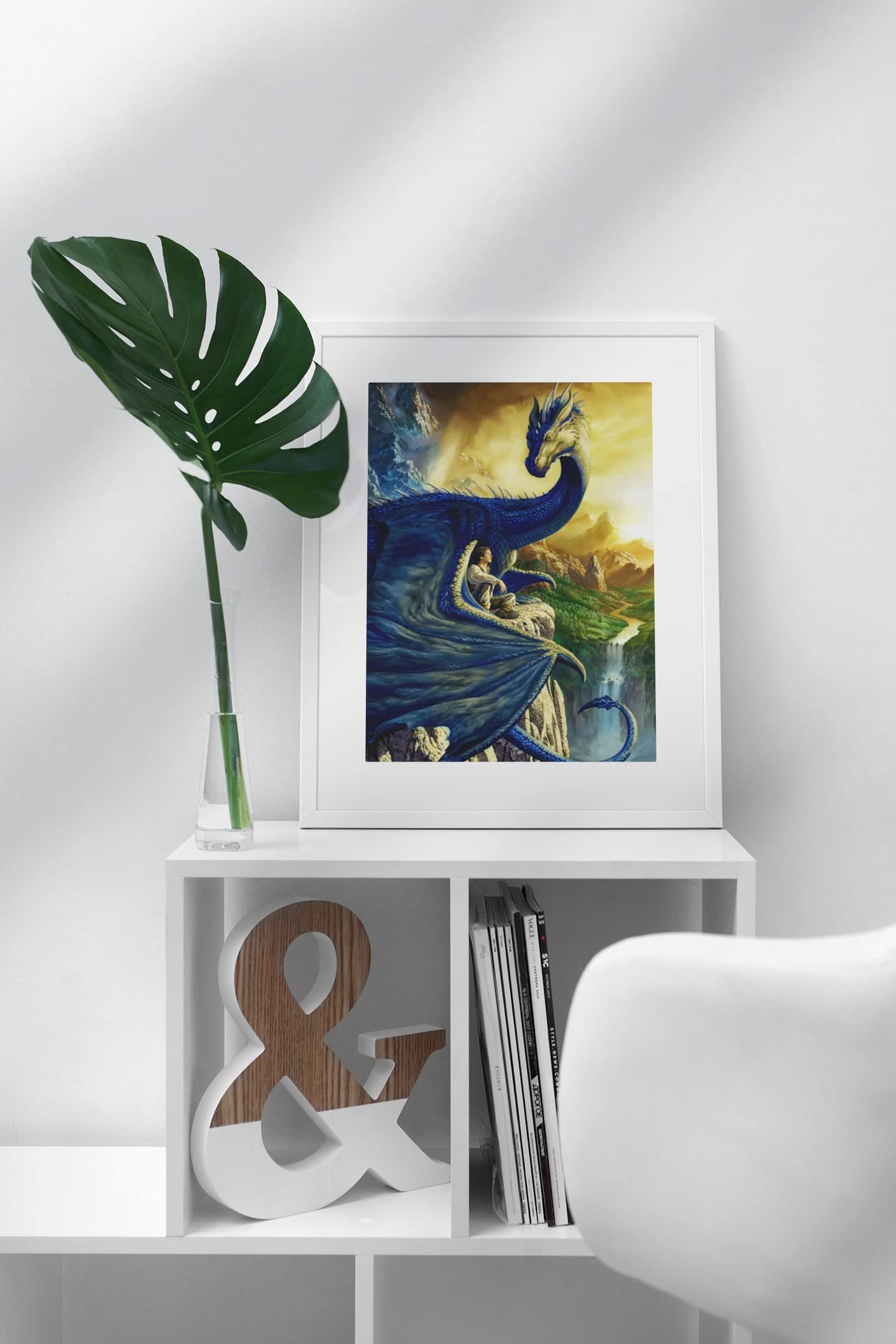 Eragon Dragon With Boy by Ciruelo Artist Animal Painting Fantasy Creative Beautiful Photograph Picture Bedroom Home Living Room Office Gif Artistic Aesthetic Cool Wall Decor Art Print Poster 12x18