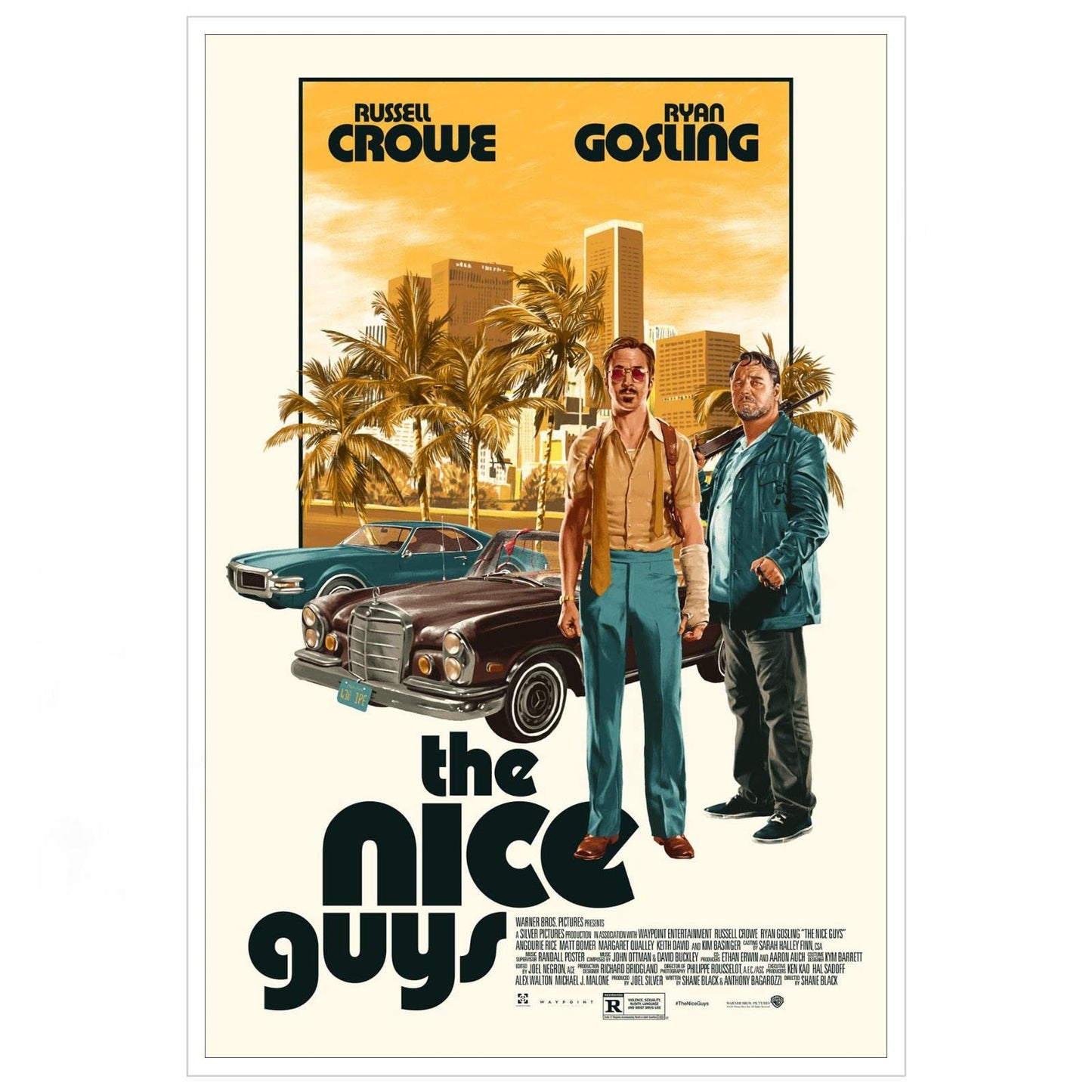 TOVAA The Nice Guys Comedy Action Movie Wall Art Canvas Prints Poster For Home Office Corridor Decorations Unframed 18"x12"
