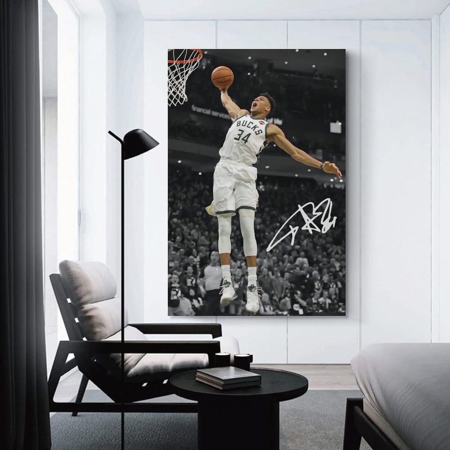 Giannis Antetokounmpo Poster 2 Wall Art Canvas Print Poster Home Bathroom Bedroom Office Living Room Decor Canvas Poster Unframe: 12x18inch(30x45cm)