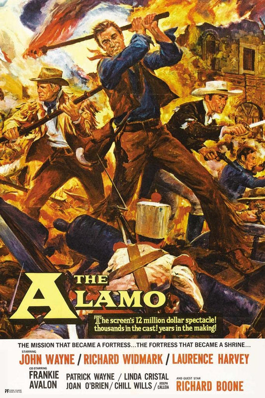 The Alamo John Wayne Movie Poster Retro Vintage Western Decor Cowboy Western Movie Merchandise Collectibles Classic Hollywood Western Film Man Cave Texas Thick Paper Sign Print Picture 8x12