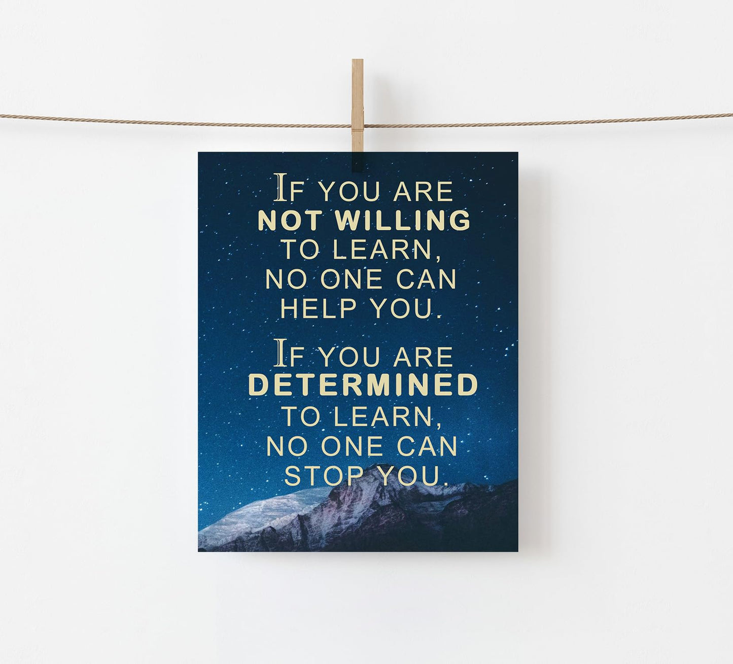 Encouragement Poster for Study/Learning - Office Classroom Wall Decor - Motivational Wall Art - Inspirational Affirmations Quote for Kids Teens Boys Unframed Print 8"x10"
