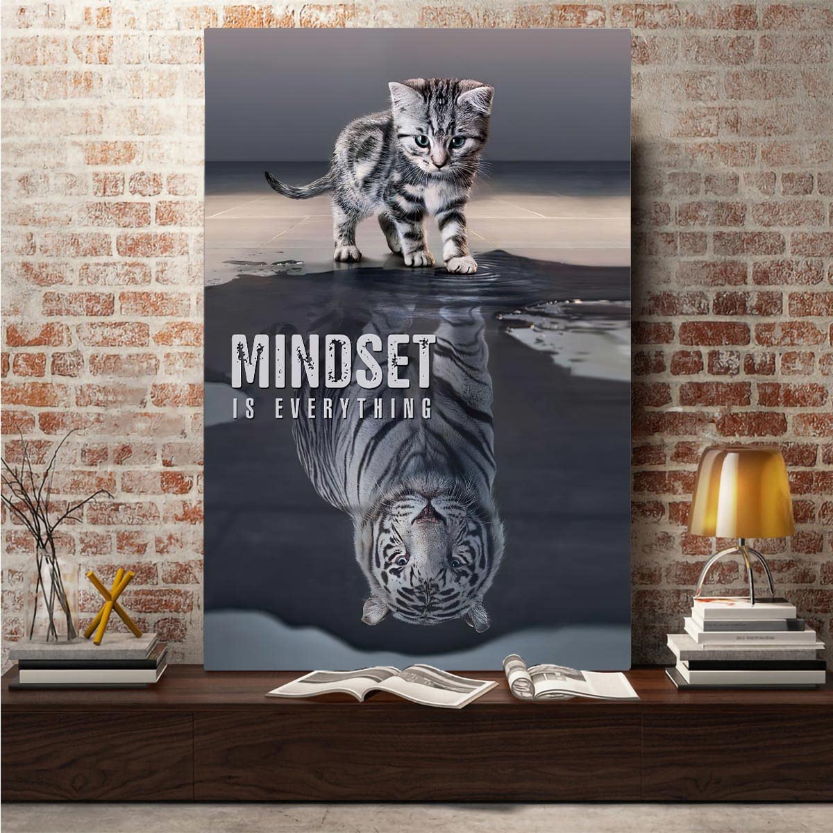 Inspirational Quotes Poster,Mindset Is Everything,Motivational Canvas Wall Art For Living Room Decor Aesthetic Vintage Posters & Prints Canvas Paintings Wall Art Over Bed Wall Unframed 12x18 inches
