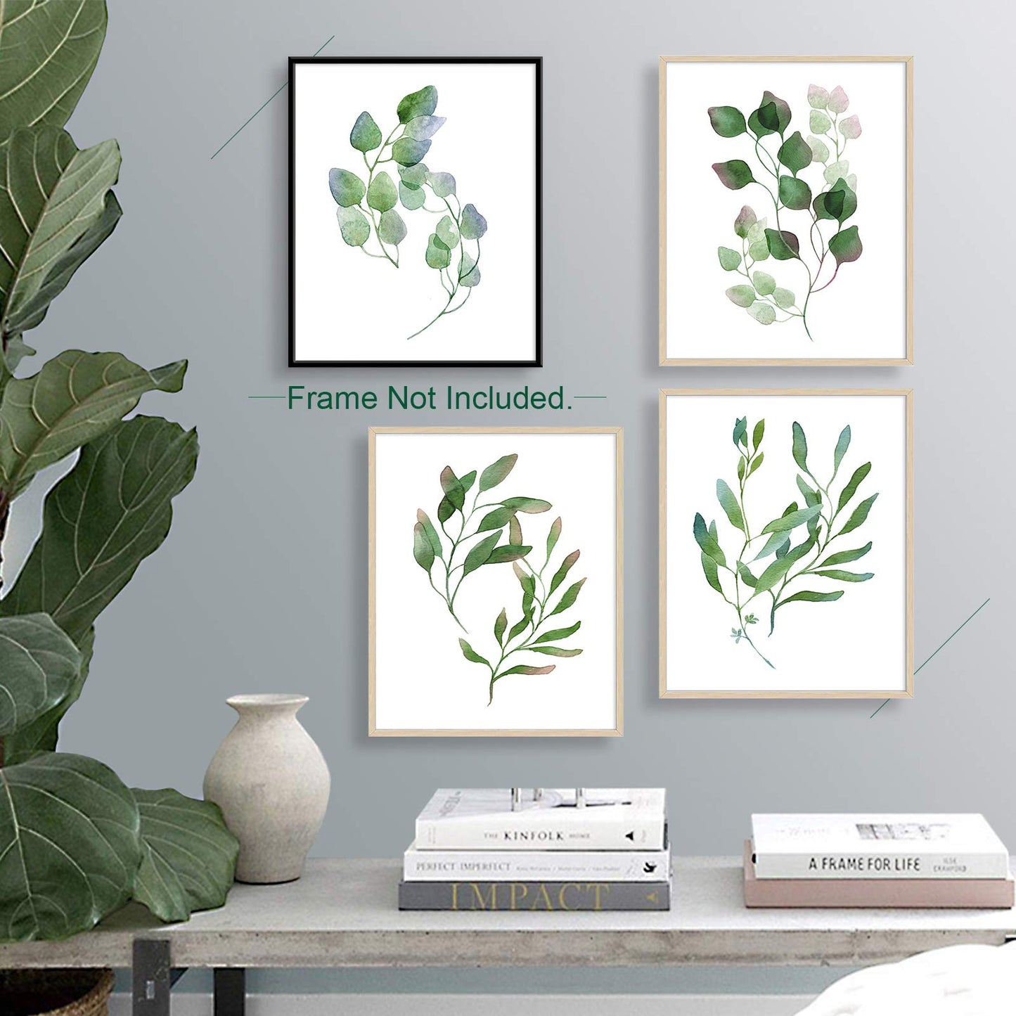 YASEN Plant Green Leaf Canvas Prints Wall Art Posters, Unframed Wall Art Prints 8x10, Botanical Prints Wall Decor Canvas Quotes for Bedroom