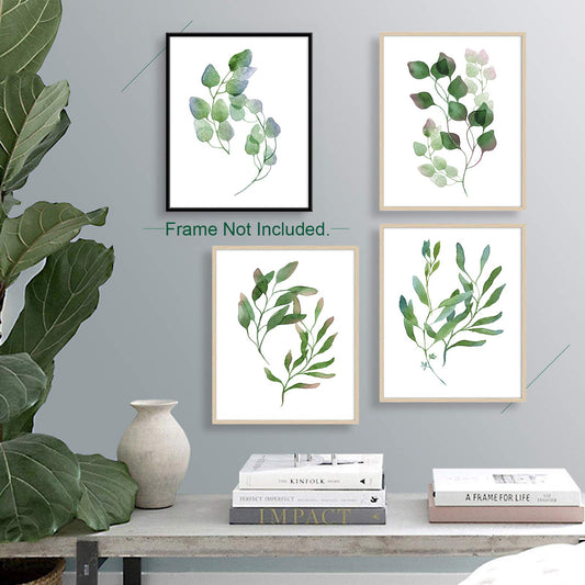YASEN Plant Green Leaf Canvas Prints Wall Art Posters, Unframed Wall Art Prints 8x10, Botanical Prints Wall Decor Canvas Quotes for Bedroom