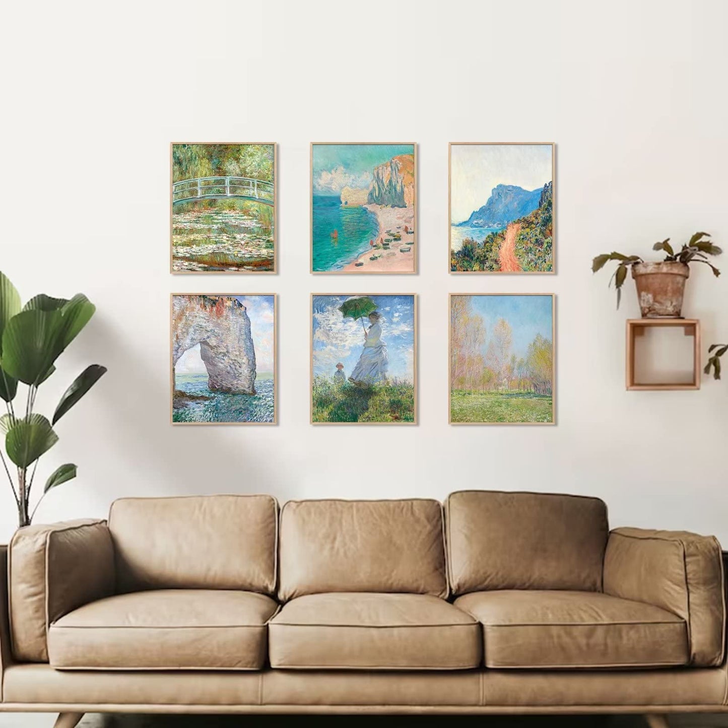 Claude Monet Wall Art Prints,6pcs Water Lilies Claude Monet Posters Fine Artwork Paintings, Vintage Famous Art Posters,Aesthetic Posters for Room Decor,Retro Canvas Claude Monet Prints Pictures for