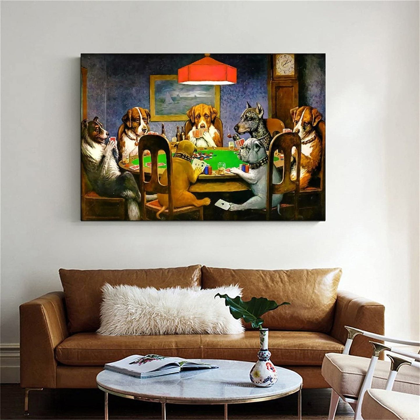 MMIXIANG Dogs Playing Poker Canvas Art Poster and Wall Art Picture Print Modern Family Bedroom Decor Posters 16x24inch(40x60cm)