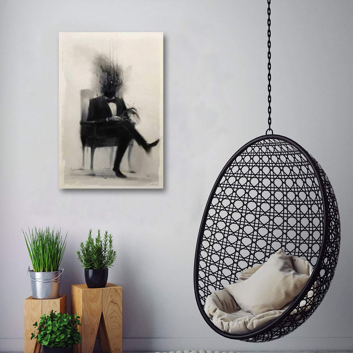 Hannibal Lecter Movie Poster Psychological Wall Art Canvas Poster Print Painting Home Living Room Decoration (A,12x18inch Unframed)