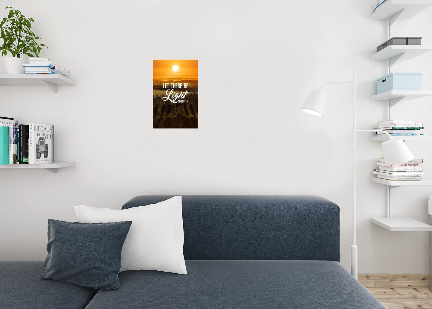 Let There Be Light Genesis 3 1 Bible Quote Spiritual Decor Motivational Poster Bible Verse Christian Wall Decor Inspirational Art Biblical Scripture Wall Art Cool Wall Decor Art Print Poster 12x18