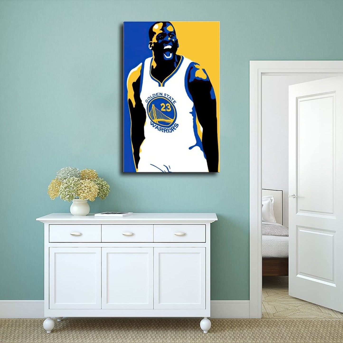 KAMUFF Draymond Green Poster Basketball Canvas Wall Art Dunking Picture Print For Boys Bedroom Unframe-style 12x18inch(30x45cm)