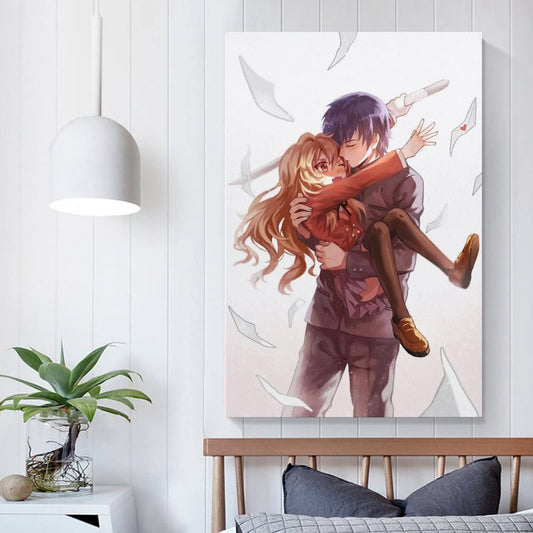 Toradora Vintage Anime Aesthetic Poster Takasu Ryuuji And Aisaka Taiga Poster Decorative Painting Canvas Wall Art Posters And Picture Print Modern Family Bedroom Decor Poster 12x18inch(30x45cm)