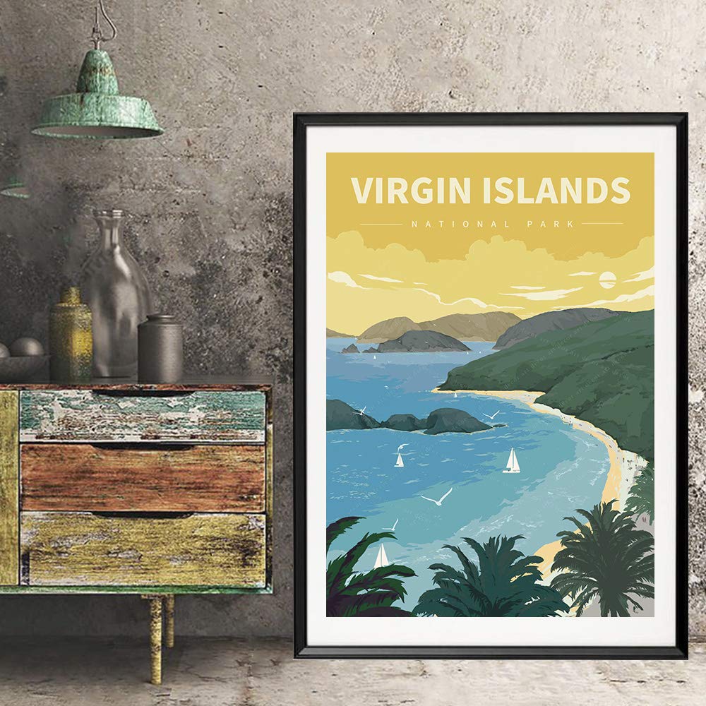 xtvin Virgin Islands National Park America Vintage Travel Poster Art Print Painting Home Decoration Gift